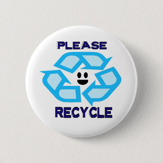 Recycle 6 Cm Round Badge (Front)