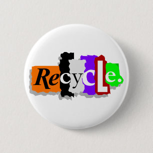 Recycle 6 Cm Round Badge