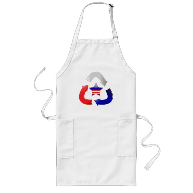 Recycle American Star Symbol Long Apron (Front)