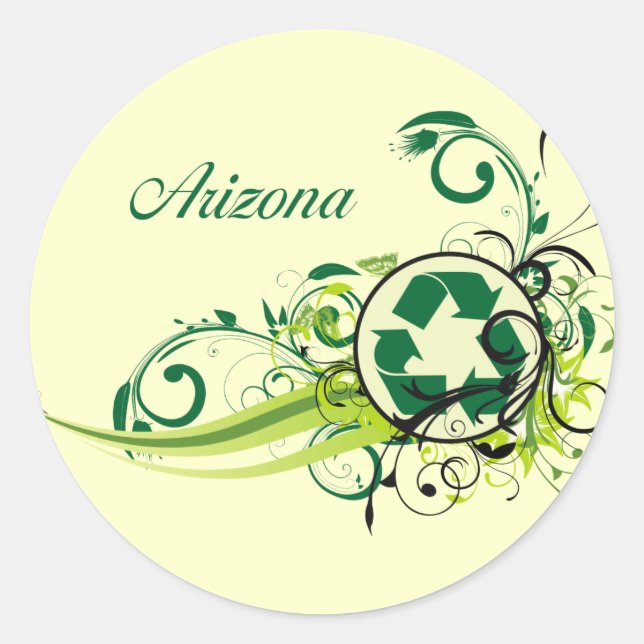 Recycle Arizona Classic Round Sticker (Front)
