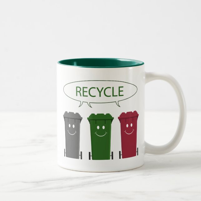 Recycle Bins Two-Tone Coffee Mug (Right)