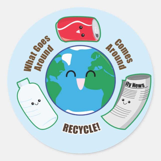 Recycle Classic Round Sticker (Front)