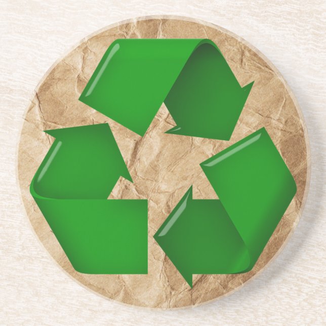 Recycle - Crumpled Paper Coaster (Front)