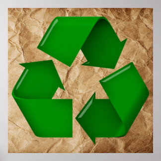 Recycle - Crumpled Paper Poster