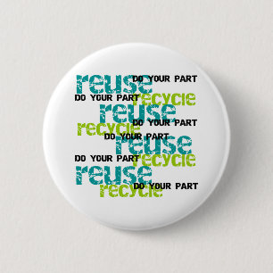 Recycle Do Your Part 6 Cm Round Badge