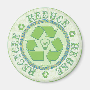 Recycle Earth Day Gear Magnet