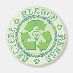 Recycle Earth Day Gear Magnet
