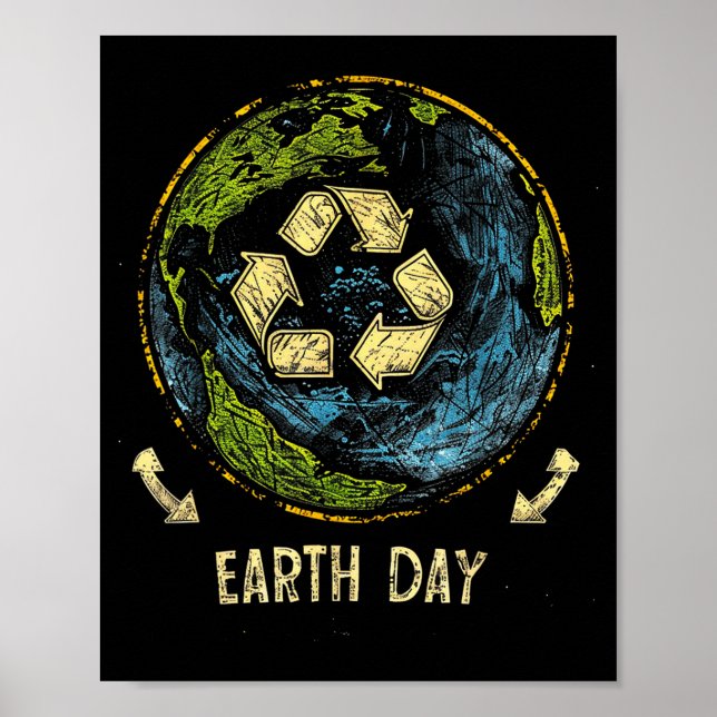 Recycle Earth Day Nature Planet Conservation Tree  Poster (Front)