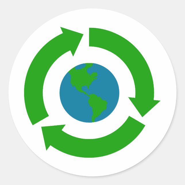 Recycle Earth Logo Design Classic Round Sticker (Front)