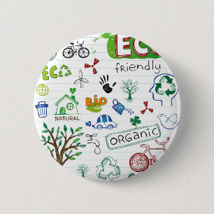 Recycle Eco Friendly 6 Cm Round Badge