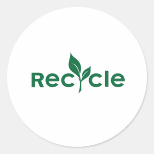 Recycle - go green small sticker