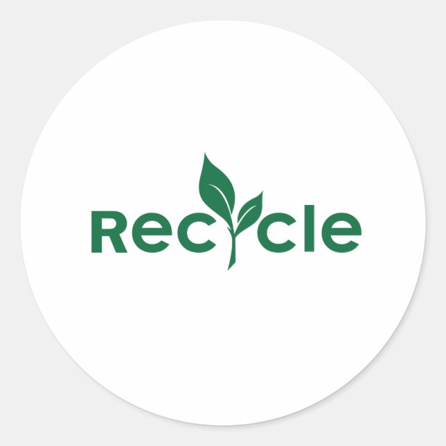 Recycle - go green small sticker (Front)