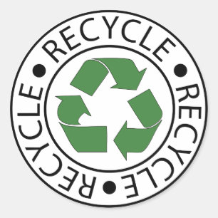 Recycle Green Centre Logo Classic Round Sticker