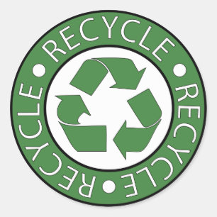 Recycle Green Classic Round Sticker