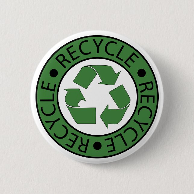 Recycle Green Logo BK Letters 6 Cm Round Badge (Front)