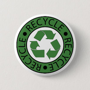 Recycle Green Logo BK Letters 6 Cm Round Badge