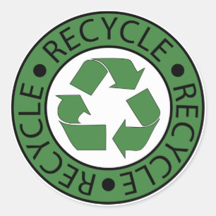 Recycle Green Logo BK Letters Classic Round Sticker