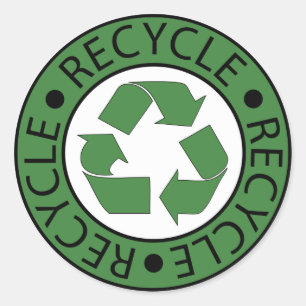 Recycle Green Logo BK Letters Classic Round Sticker