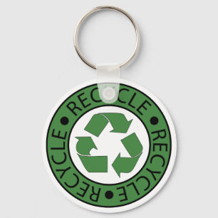 Recycle Green Logo BK Letters Key Ring