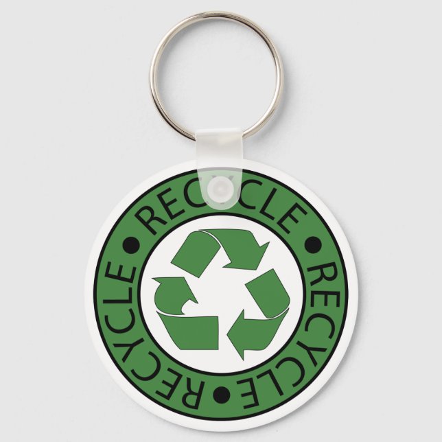 Recycle Green Logo BK Letters Key Ring (Front)
