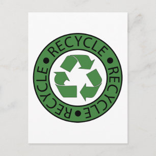 Recycle Green Logo BK Letters Postcard