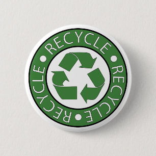 Recycle Green Symbol Go Green Earth Day Eco 6 Cm Round Badge