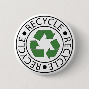 Recycle Green Symbol Go Green Earth Day Eco 6 Cm Round Badge
