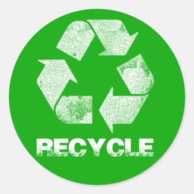 Recycle Green Vintage Stickers (Front)