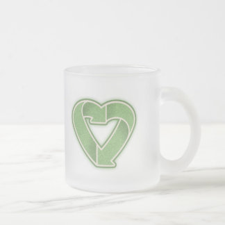 Recycle Heart Frosted Glass Coffee Mug