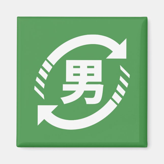 Recycle Japanese Boys | Kanji Nihongo Sign Magnet (Front)