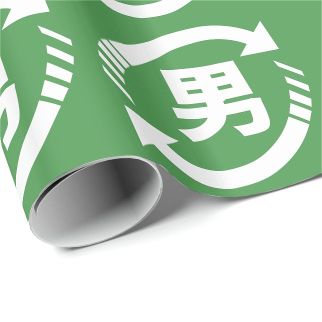 Recycle Japanese Boys | Kanji Nihongo Sign Wrapping Paper (Roll Corner)