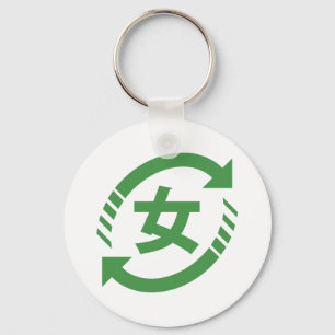 Recycle Japanese Girls   Kanji Nihongo Sign Key Ring