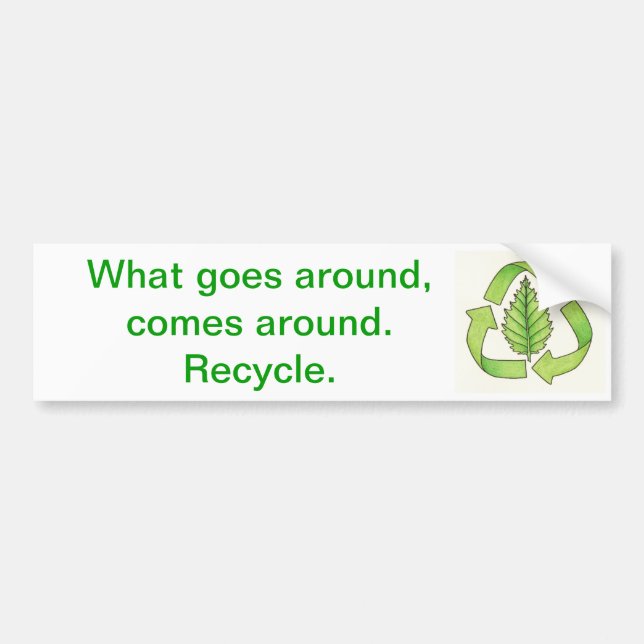 recycle logo colour 600 dpi0001, What goes Bumper Sticker (Front)