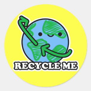 "Recycle Me" Earth Stickers (Yellow)