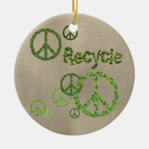 Recycle Peace Sign Ornament