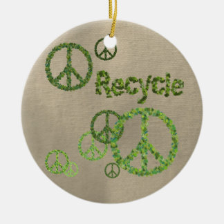 Recycle Peace Sign Ornament