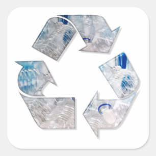 Recycle Plastic Bottles Symbol Square Sticker