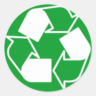 recycle please classic round sticker