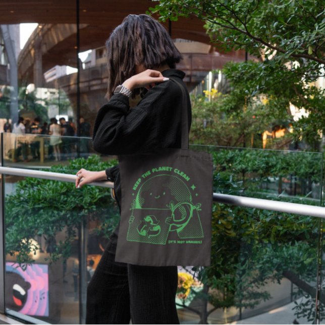 Recycle Quote Earth Cartoon Tote Bag (Creator Uploaded)