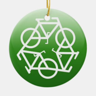 recycle red and green by Petr Kratochvil Ceramic Tree Decoration