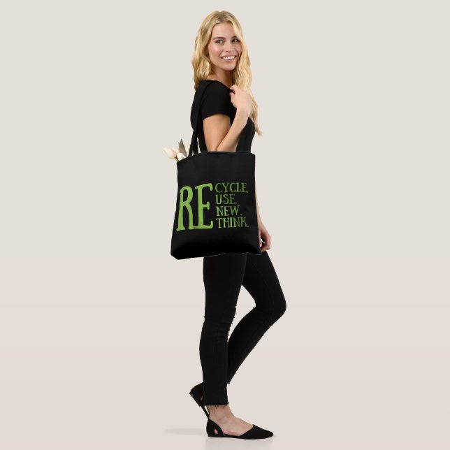 Recycle reduce reuse renew rethink tote bag (On Model)
