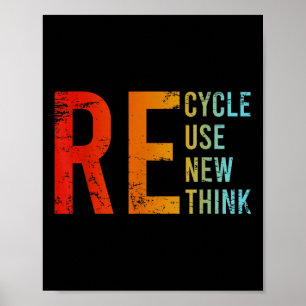 Recycle Reuse Renew Rethink Activism Environmental Poster