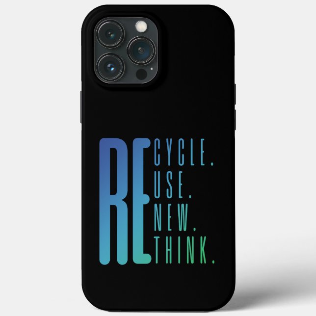 Recycle Reuse Renew Rethink Case-Mate iPhone Case (Back)