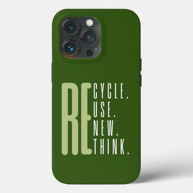 Recycle Reuse Renew Rethink Case-Mate iPhone Case (Back)