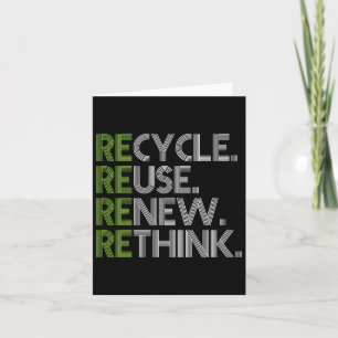 Recycle Reuse Renew Rethink Crisis Environmental A Card