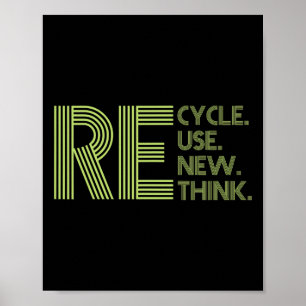 Recycle Reuse Renew Rethink Crisis Environmental A Poster