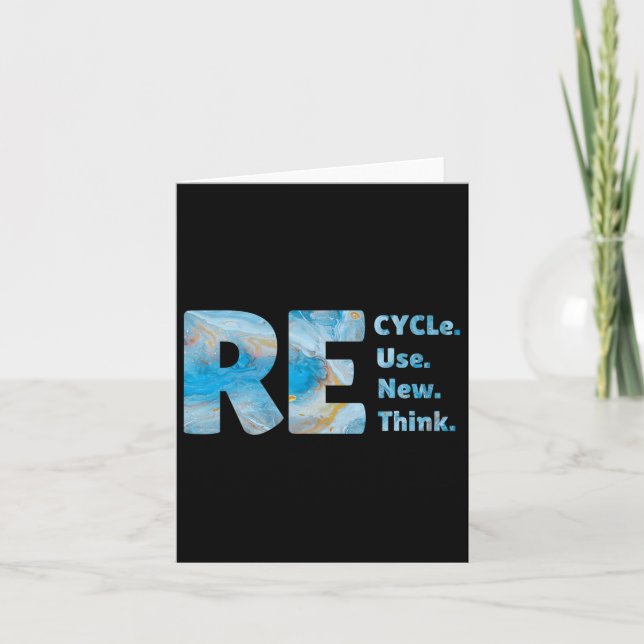 Recycle Reuse Renew Rethink Crisis Environmental E Card (Front)