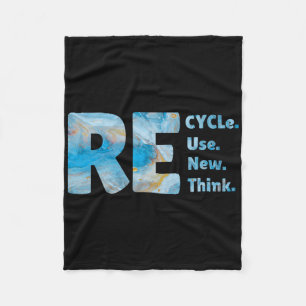 Recycle Reuse Renew Rethink Crisis Environmental E Fleece Blanket