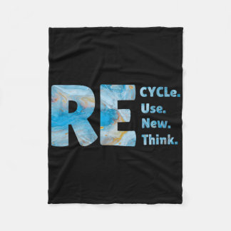 Recycle Reuse Renew Rethink Crisis Environmental E Fleece Blanket