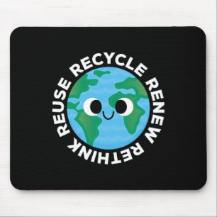 Recycle Reuse Renew Rethink Crisis Environmental E Mouse Mat